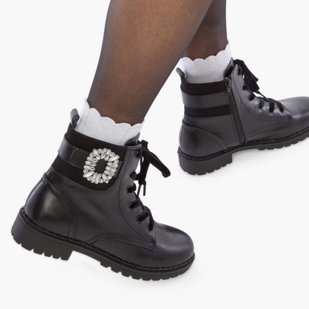 Fedrica Embellished Buckle Boot JUSTFAB SIZE 9.5